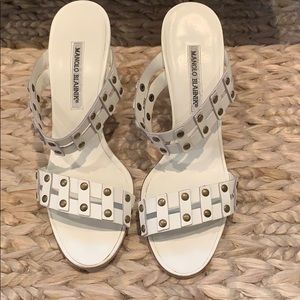 Manolo Blahnik White Sandals